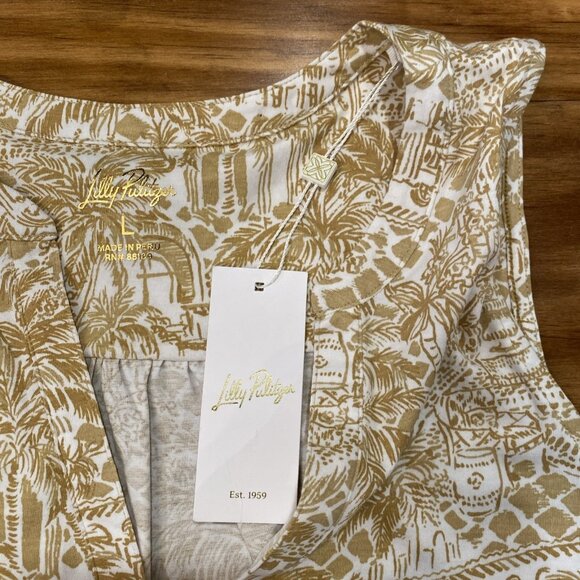 NWT Lilly Pulitzer Dev Dress Sand Bar Palm Beach Paradise Cruise Beach Size L - Picture 13 of 16